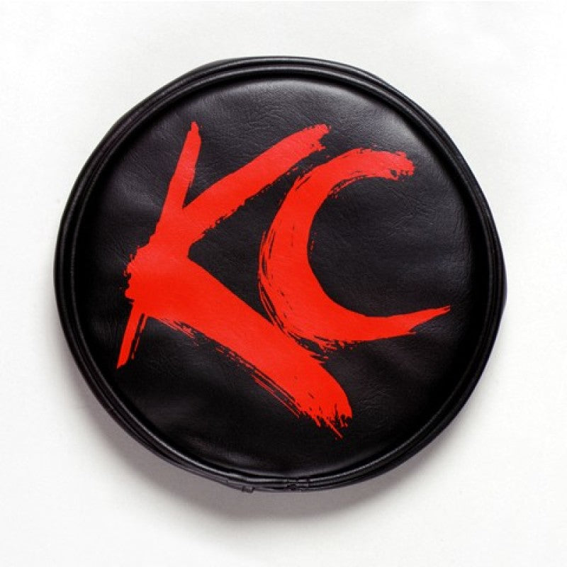 KC HiLiTES 6in. Round Soft Cover (Pair) - Black w/Yellow KC Logo KC HiLiTES Light Covers and Guards AXOPROS