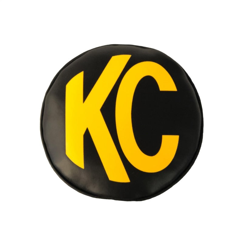 KC HiLiTES 6in. Round Soft Cover (Pair) - Black w/Yellow KC Logo KC HiLiTES Light Covers and Guards AXOPROS