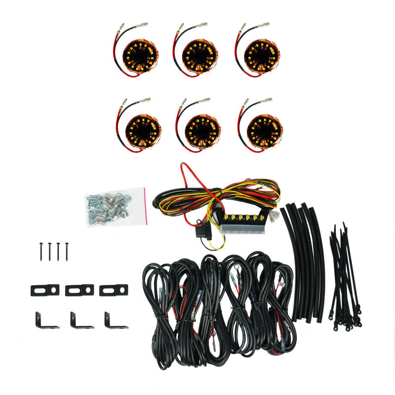 KC HiLiTES Cyclone V2 LED - Rock Light - 6-Light System - Amber - 5W Flood Beam KC HiLiTES Light Bars & Cubes AXOPROS