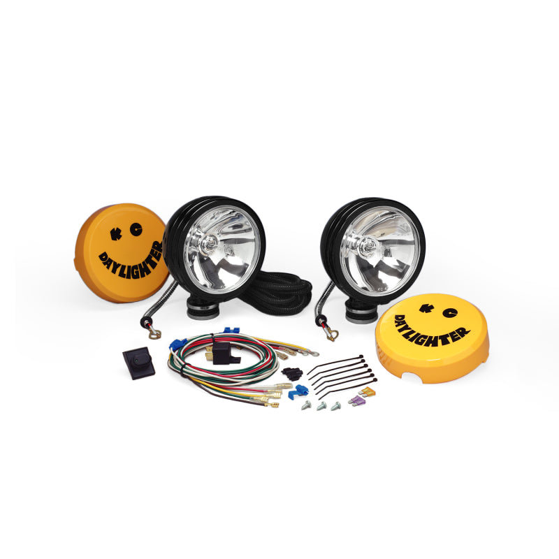 KC HiLiTES Daylighter 6in. Halogen Light 100w Spot Beam (Pair Pack System) - Black SS KC HiLiTES Light Bars & Cubes AXOPROS