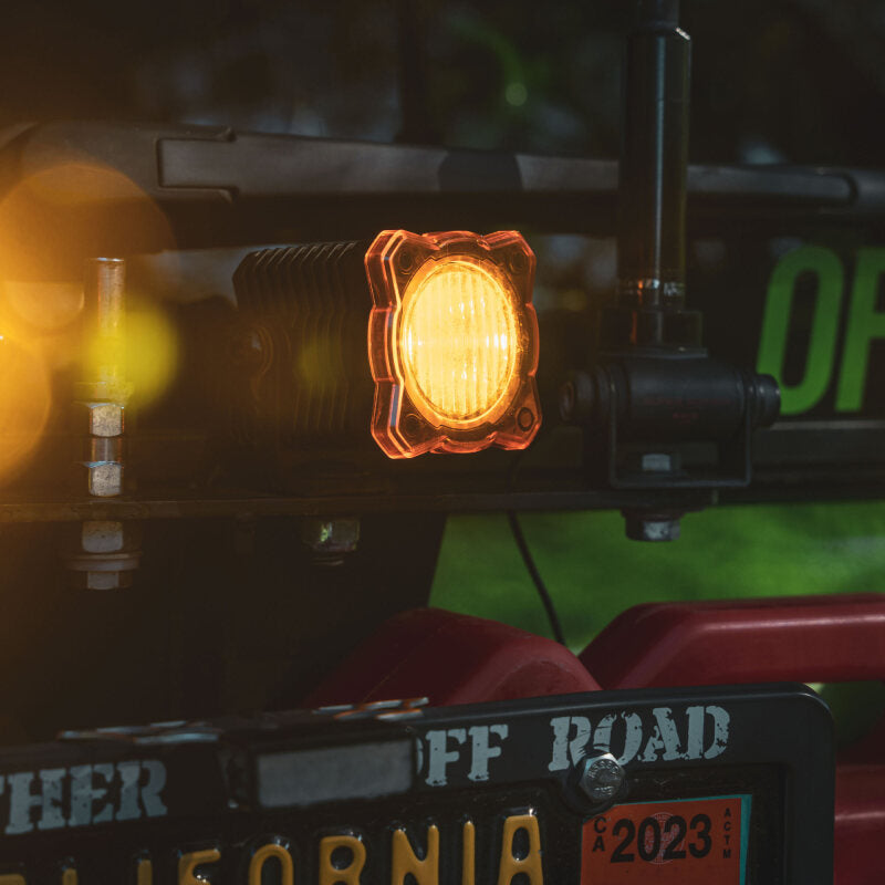 KC HiLiTES FLEX ERA 1 Single Light Shield ONLY (Amber) KC HiLiTES Light Accessories and Wiring AXOPROS