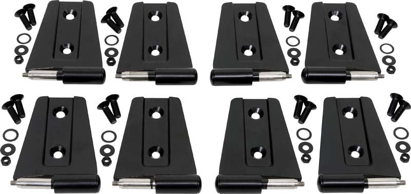 Kentrol 07-18 Jeep Wrangler JK Door Hinge Set 8 Pieces 4 Door - Powdercoat Black Kentrol Doors AXOPROS