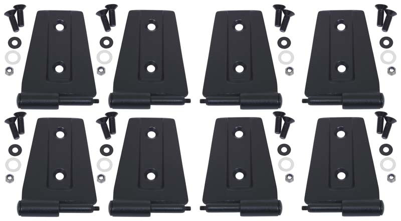 Kentrol 07-18 Jeep Wrangler JK Door Hinge Set 8 Pieces 4 Door - Textured Black Kentrol Doors AXOPROS