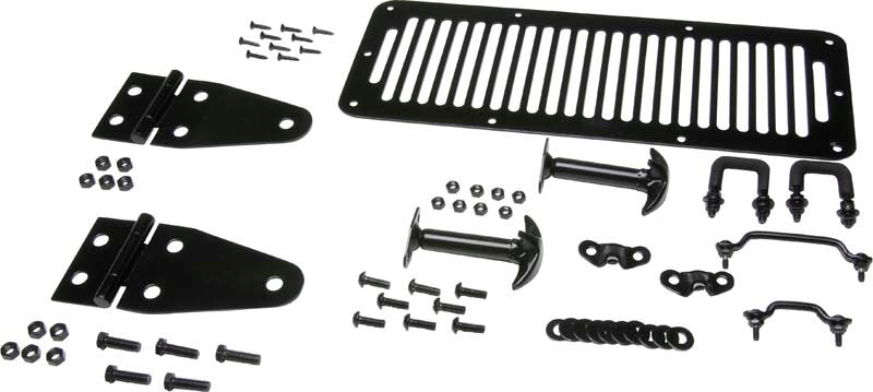 Kentrol 78-95 Jeep CJ/Wrangler YJ Hood Kit - Powdercoat Black Kentrol Hoods  AXOPROS
