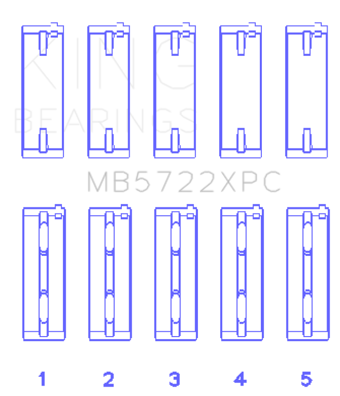 King 2007+ Mitsubishi 4B11T EVO X Coated Performance Main Bearing Set - Size STDX King Engine Bearings Bearings AXOPROS
