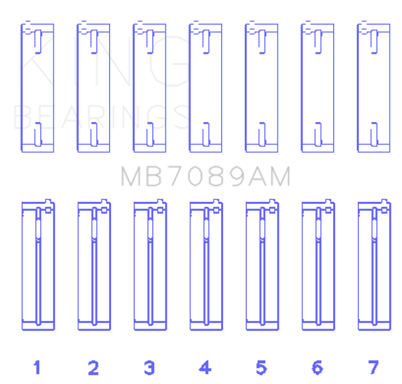 King Audi/Volkswagen ABV/AES/AUE Crankshaft Main Bearing Set (Set of 7) - Size STD King Engine Bearings Bearings AXOPROS