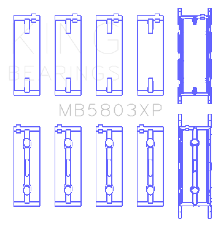 King BMW S65B40A Crankshaft Main Bearings Set of 5 King Engine Bearings Bearings AXOPROS