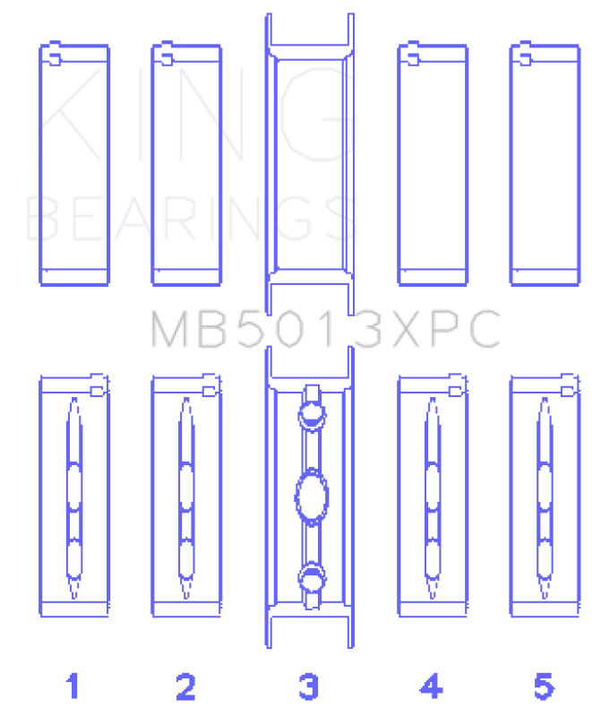 King Chevy LS1/LS2/LS6 Performance Main Bearing Set w/ pMaxKote - Size STD King Engine Bearings Bearings AXOPROS