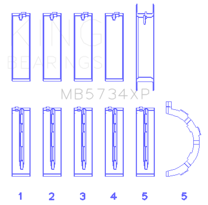 King Ford Mustang 302 Coyote (Size STDX) Performance Main Bearing Set King Engine Bearings Bearings AXOPROS