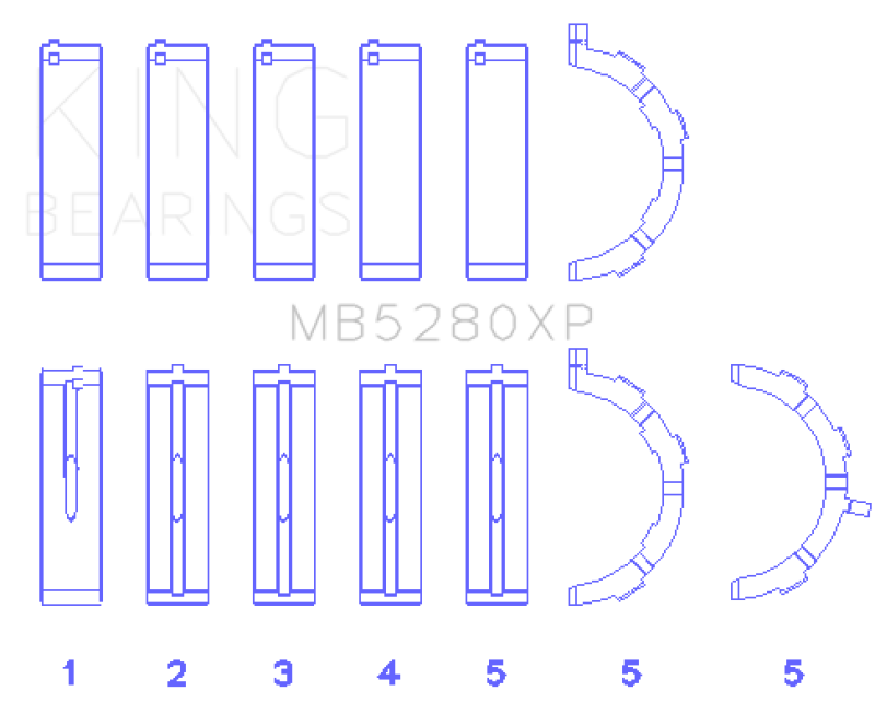 King Ford Prod. V8 4.6L/5.4L (Size STD) Performance Main Bearing Set - Size STD King Engine Bearings Bearings AXOPROS