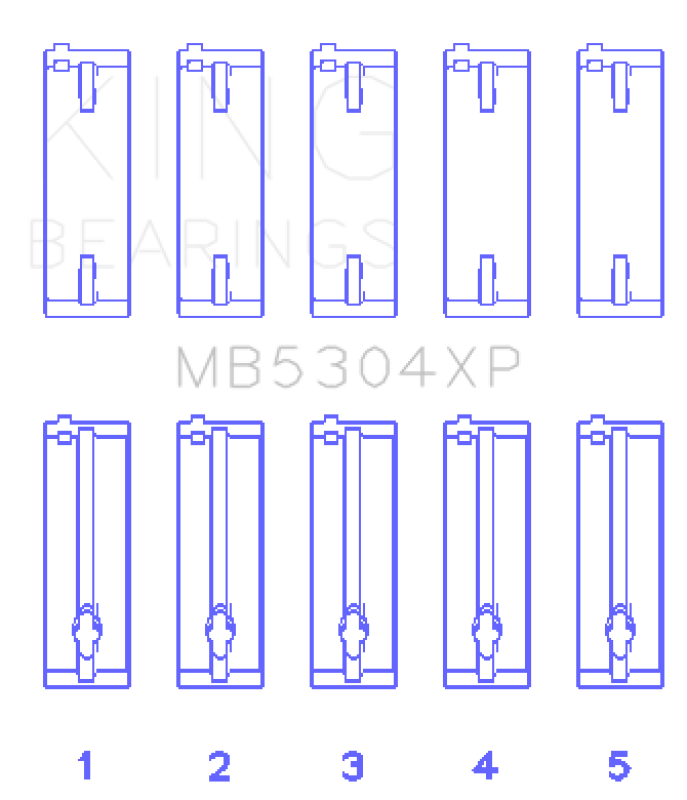 King Engine Bearings Mazda B6/B6-T/ZM/B3/B5 Main Bearing Set - Size +0.25mm King Engine Bearings Bearings AXOPROS