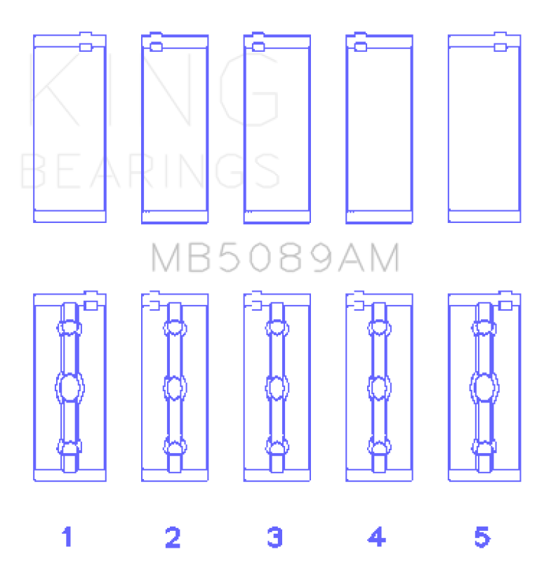 King Toyota 1RZ Crankshaft Main Bearing Set - Size STD King Engine Bearings Bearings AXOPROS