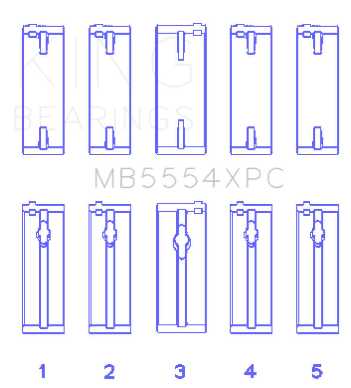 King Toyota 3SGTE 16V 2.0L pMaxKote Performance Main Bearing Set - Size STD King Engine Bearings Bearings AXOPROS