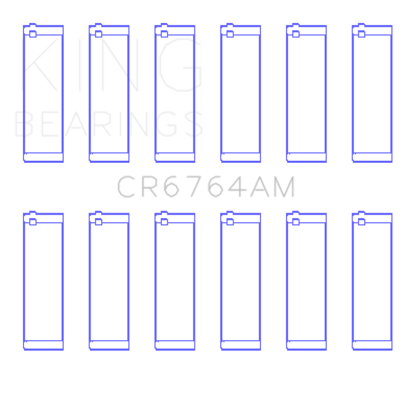 King VW AES/AUE/ABV Connecting Rod Bearing Set (Set of 6) - Size STD King Engine Bearings Bearings AXOPROS