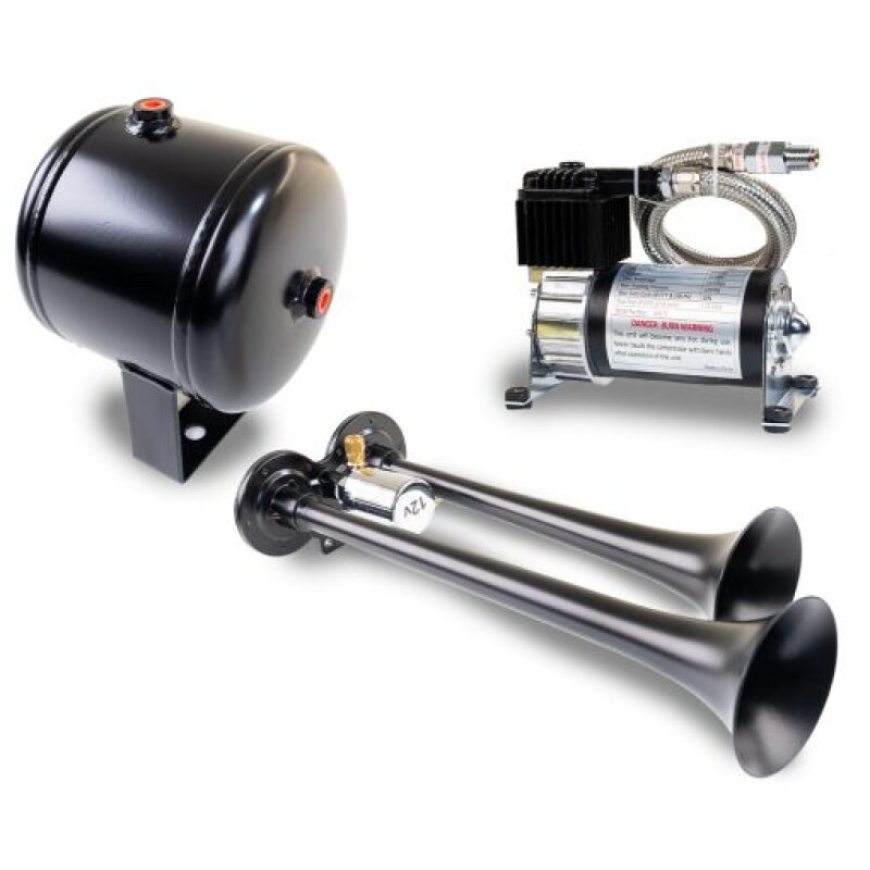 Kleinn Dual Black Horn Kit w/ 120 PSI Air Compressor / 0.5 gal Air Tank Kleinn Air Horns Horns AXOPROS