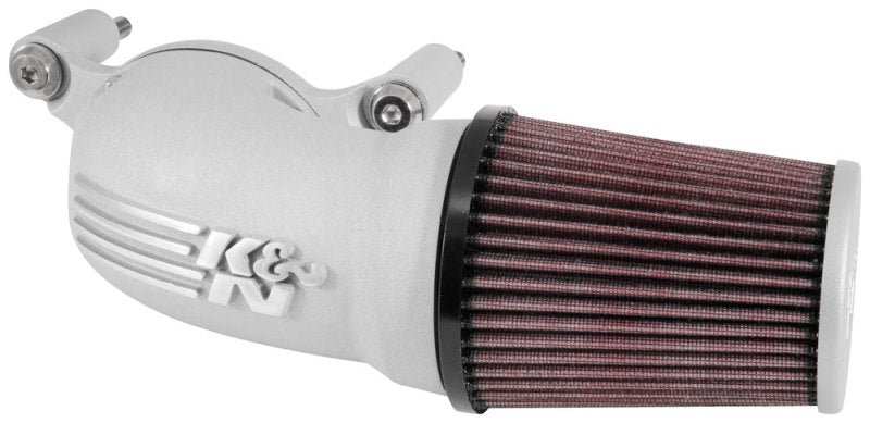 K&N 01-17 Harley Davidson Softail / Dyna FI Performance Air Intake System Silver K&N Engineering Cold Air Intakes AXOPROS
