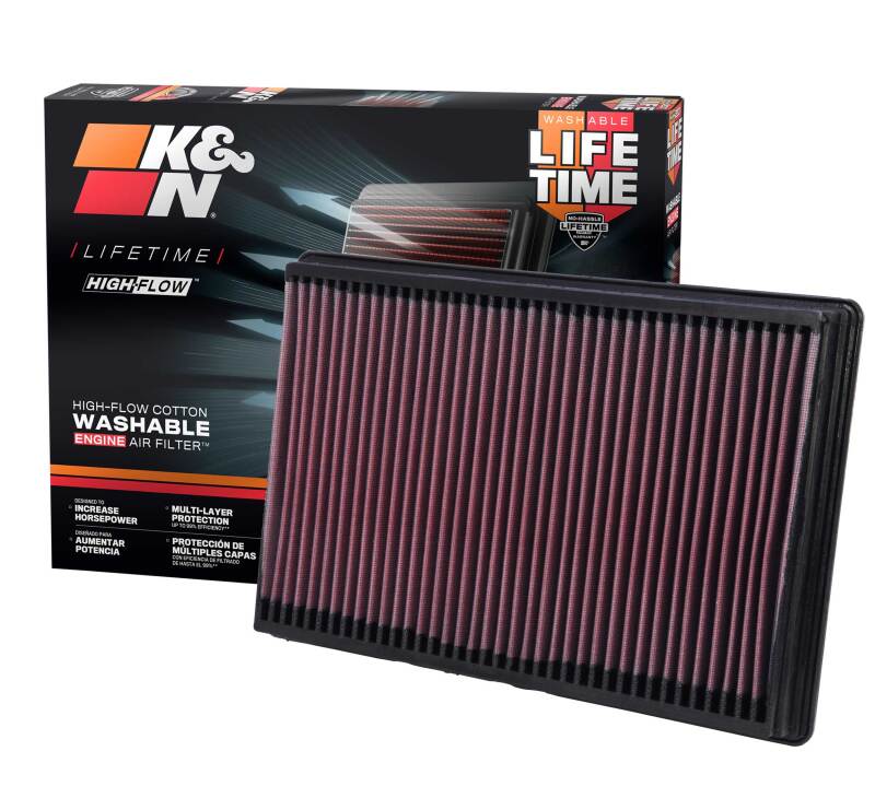 K&N 02-10 Dodge Ram 1500/2500/3500 3.7/4.7/5.7L Drop In Air Filter K&N Engineering Air Filters - Drop In AXOPROS