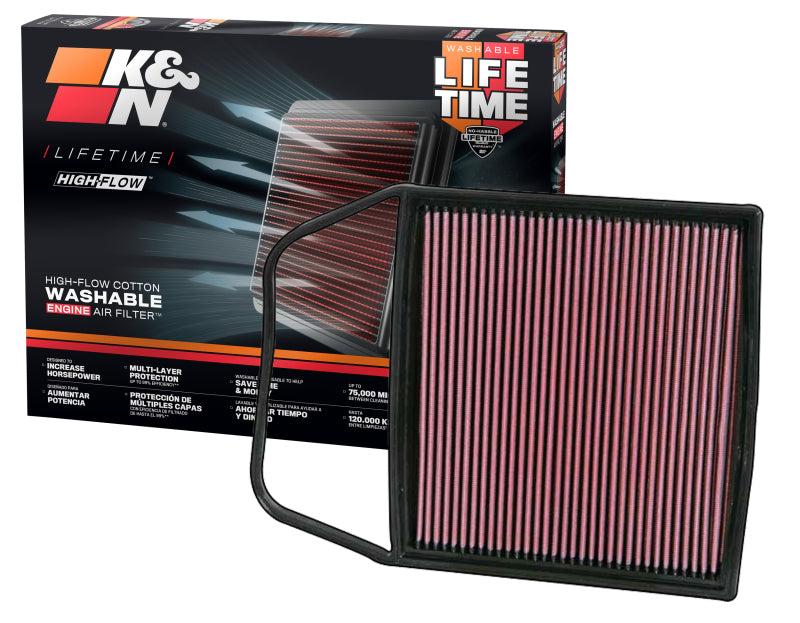 K&N 06-09 BMW 135/335/535 Drop In Air Filter K&N Engineering Air Filters - Drop In AXOPROS