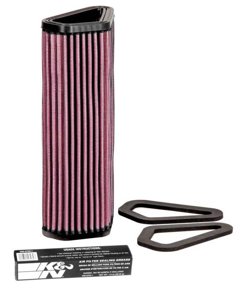 K&N 07-12 Ducati 1098/1098S/1098R/848 848/1198S/Streetfighter/848 Evo/Diavel Replacement Air Filter K&N Engineering Air Filters - Direct Fit AXOPROS