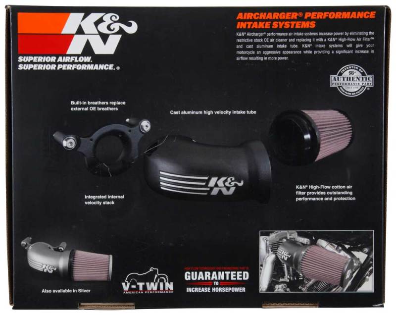 K&N 08-17 Harley Davidson Touring Models Performance Air Intake System K&N Engineering Cold Air Intakes AXOPROS