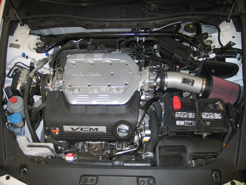 K&N 08 Honda Accord 3.5L-V6 Silver Typhoon Short Ram Intake K&N Engineering Cold Air Intakes AXOPROS