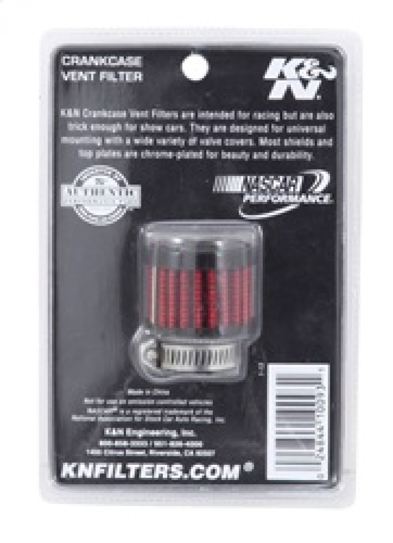 K&N 0.75 inch ID 1.375 inch OD 1.125 inch H Clamp On Crankcase Vent Filter K&N Engineering Air Filters - Universal Fit  AXOPROS
