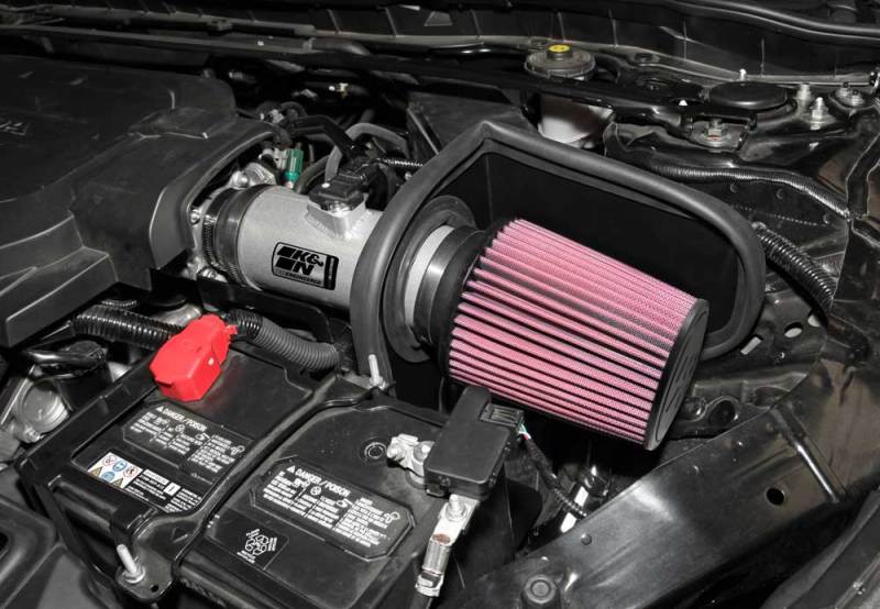 K&N 13-14 Honda Accord 3.5L V6 69 Series Typhoon Air Intake System - Silver Cold Air Intake Kit K&N Engineering Cold Air Intakes AXOPROS