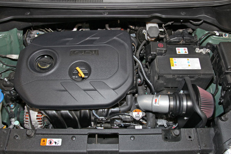 K&N 14-16 Kia Soul L4 2.0L Typhoon Cold Air Intake Aluminum Silver K&N Engineering Cold Air Intakes AXOPROS