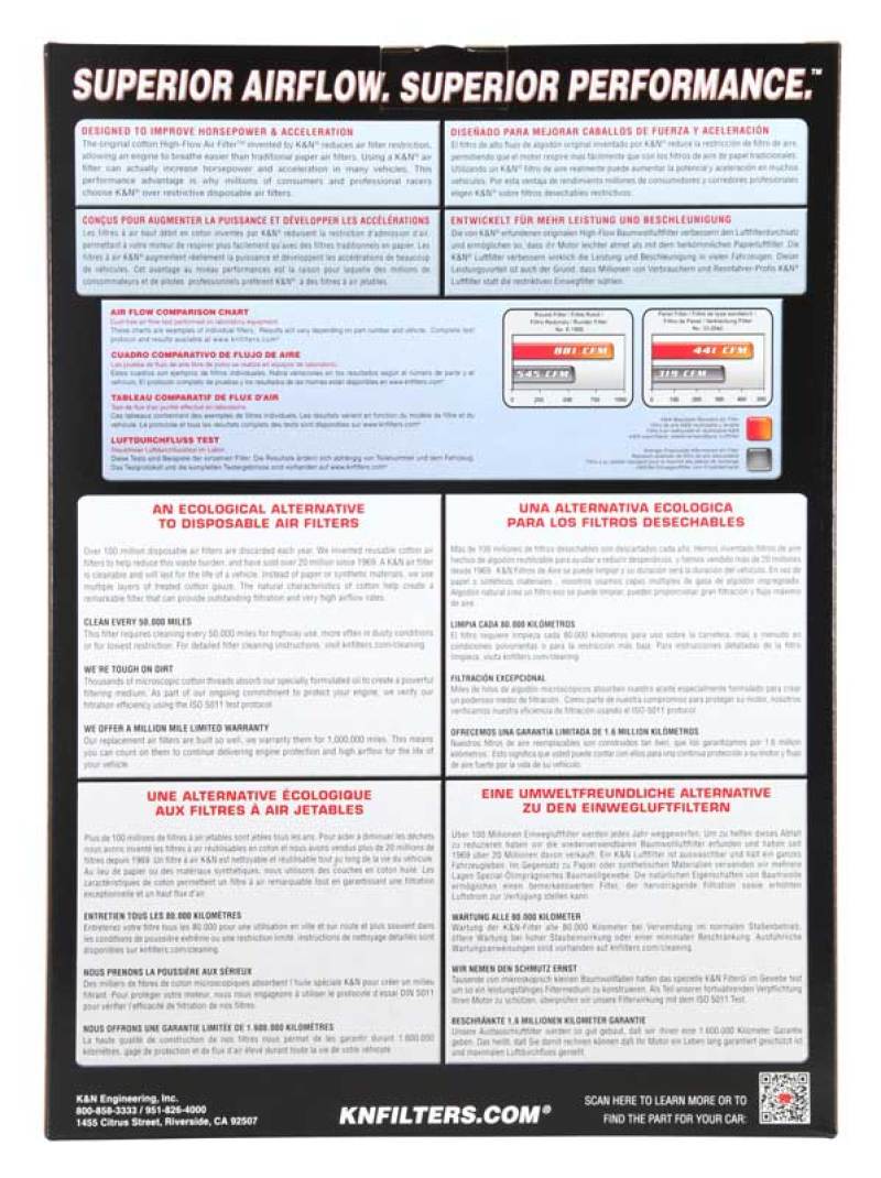 K&N 17-20 Mercedes Benz E63 V8-4.0L F/I Replacement Drop In Air Filter K&N Engineering Air Filters - Drop In  AXOPROS