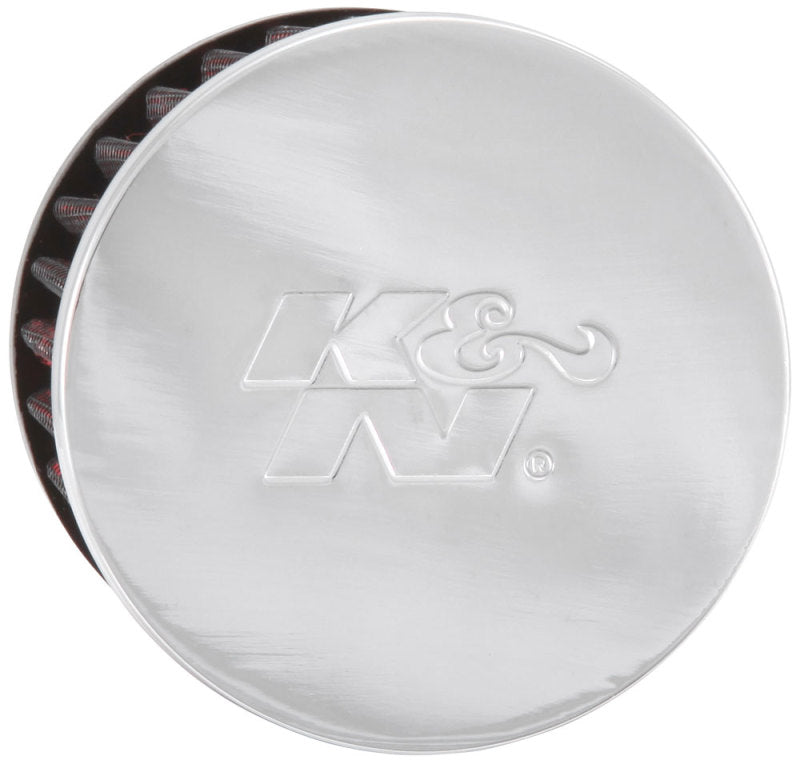 K&N 1.75in Flange ID x 3in OD x 2.5in H Chrome Finish Rubber Base Crankcase Vent Filter K&N Engineering Air Filters - Universal Fit AXOPROS