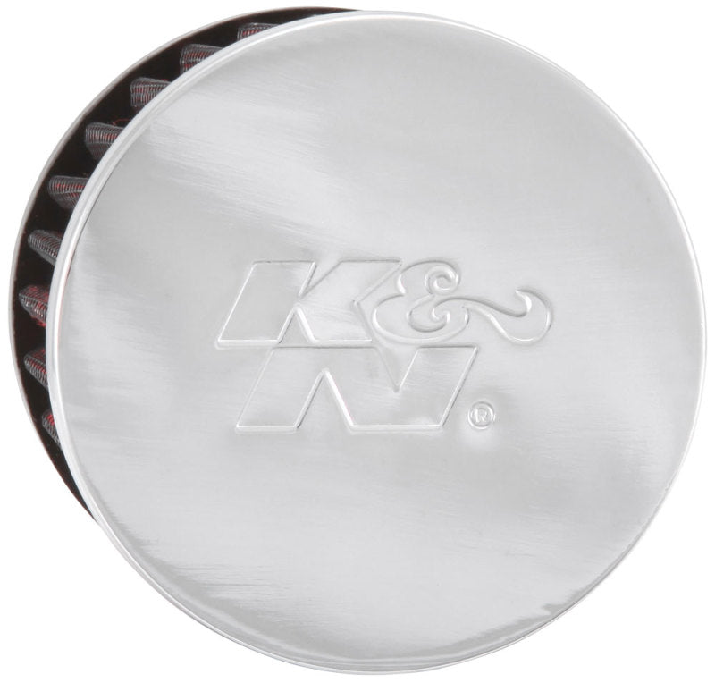 K&N 1.75in Flange ID x 3in OD x 2.5in H Chrome Finish Rubber Base Crankcase Vent Filter K&N Engineering Air Filters - Universal Fit AXOPROS