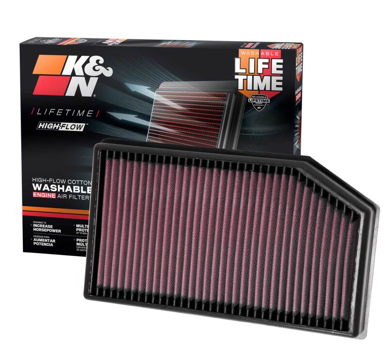 K&N 2018 Jeep Wrangler JL 2.0L/3.6L F/I Drop In Air Filter K&N Engineering Air Filters - Drop In AXOPROS