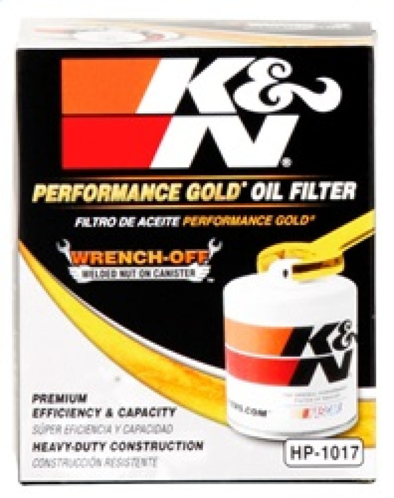 K&N 3.74inch / 2.98 OD Performance Gold Oil Filter K&N Engineering Oil Filters AXOPROS