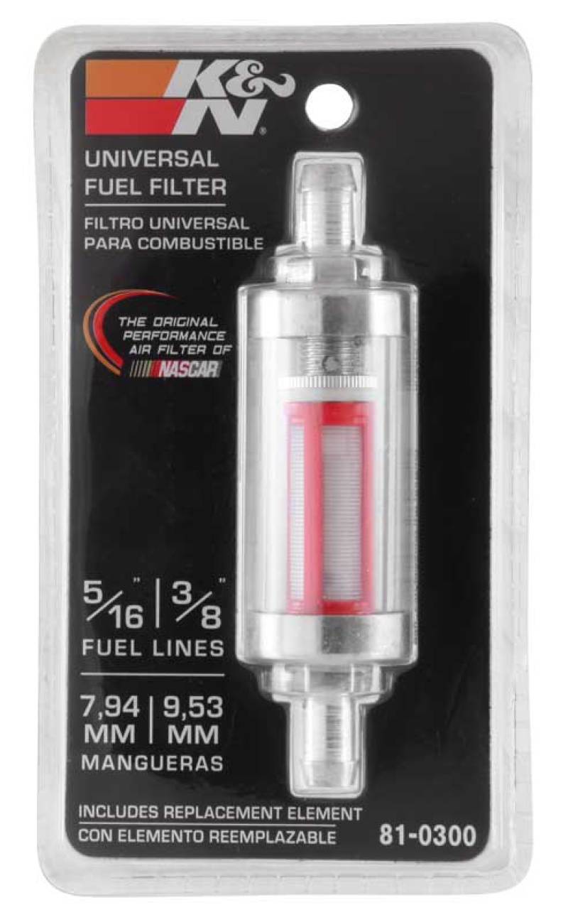 K&N 5/16in x 3/8in Universal Replacement In-Line Fuel Filter K&N Engineering Fuel Filters  AXOPROS