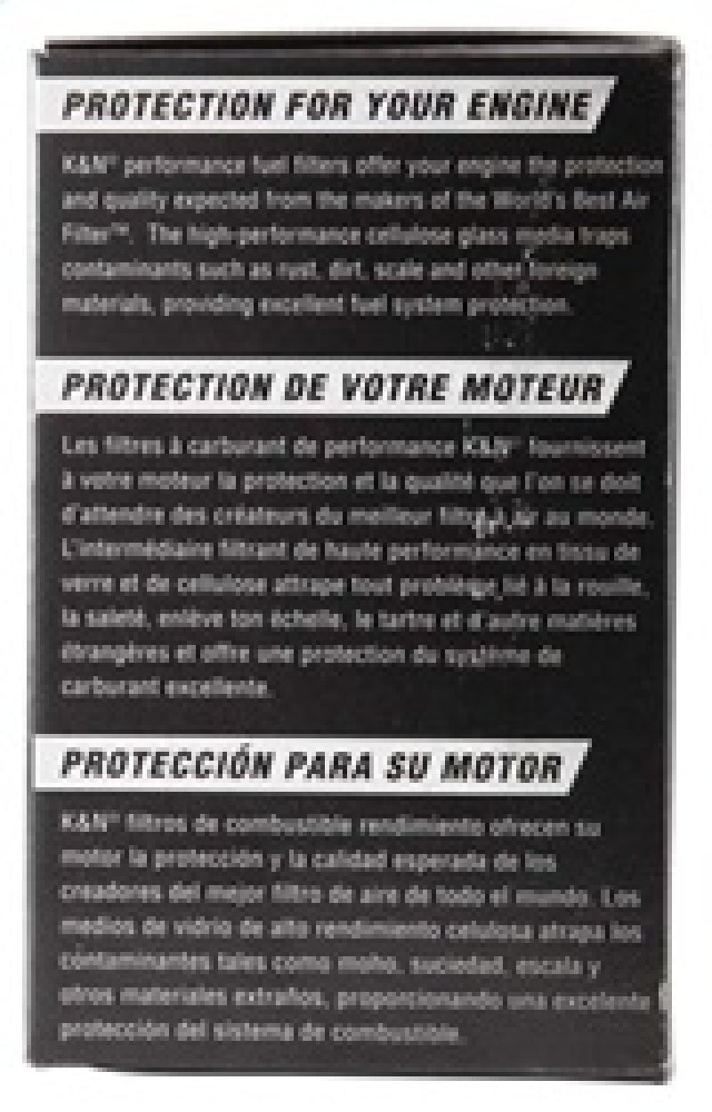 K&N Cellulose Media Fuel Filter 2.125in OD x 4.281in L K&N Engineering Fuel Filters  AXOPROS