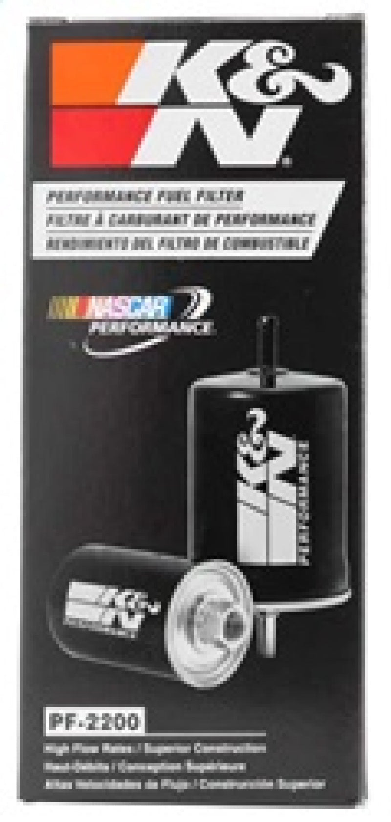 K&N Cellulose Media Fuel Filter 3in OD x 5.625in L K&N Engineering Fuel Filters  AXOPROS