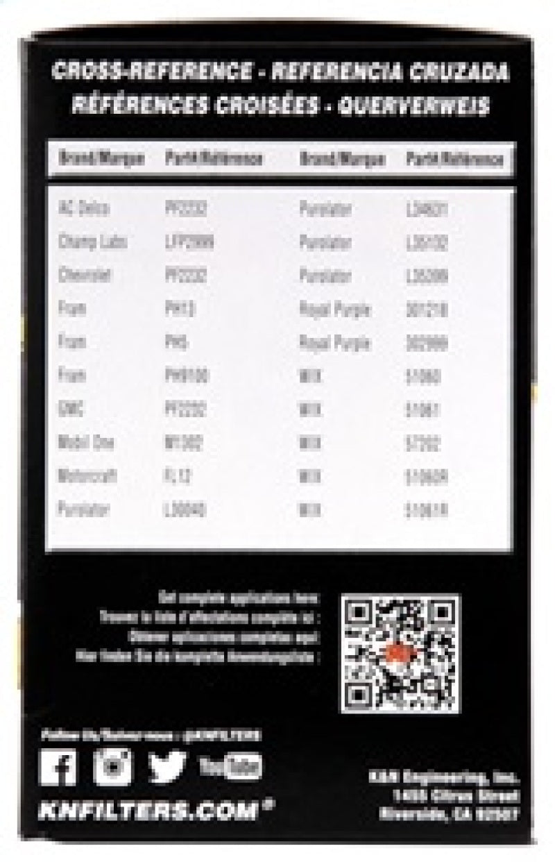 K&N Oil Filter OIL FILTER; AUTOMOTIVE K&N Engineering Oil Filters AXOPROS