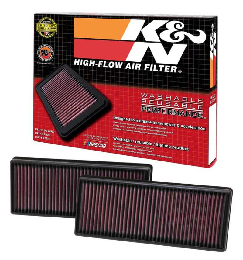 K&N Replacement Air Filter 12.563in O/S Length x 5.25in O/S Width x 1.625in H (Inc 2 Filters) K&N Engineering Air Filters - Drop In AXOPROS