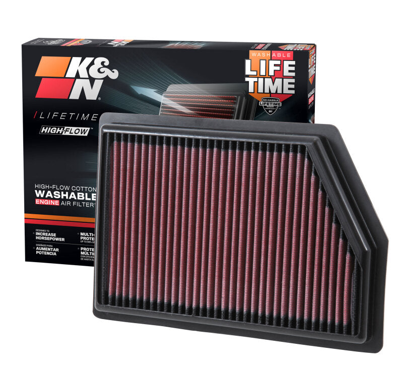 K&N Replacement Panel Air Filter for 2014 Jeep Cherokee 2.4L/3.2L K&N Engineering Air Filters - Drop In AXOPROS
