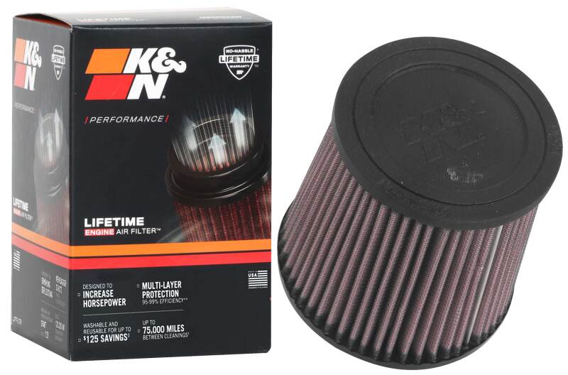 K&N Universal Air Filter 4in Flange / 5-3/8 in Base / 4-1/2in Top / 5in Height K&N Engineering Air Filters - Universal Fit  AXOPROS