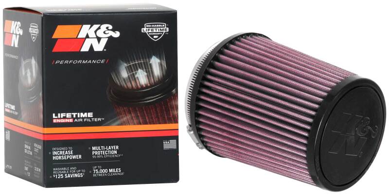 K&N Universal Air Filter 4in Flange / 5-3/8in Base / 4-1/2in Top / 6in Height K&N Engineering Air Filters - Universal Fit  AXOPROS