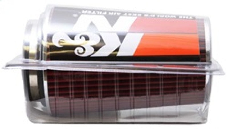 K&N Universal Air Filter Chrome Round Tapered Red - 4in Flange ID x 1.125in Flange Length x 9.5in H K&N Engineering Air Filters - Universal Fit  AXOPROS