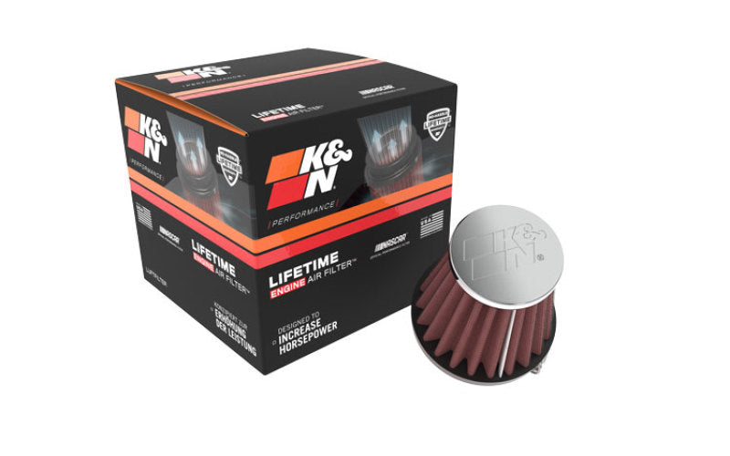K&N Universal Chrome Filter 1 15/16 inch FLG / 3 inch Base / 2 inch Top / 3 inch Height K&N Engineering Air Filters - Universal Fit AXOPROS