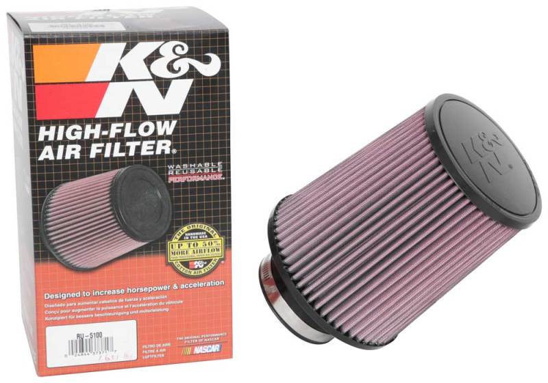 K&N Universal Clamp-On Air Filter 3-1/8in FLG / 6in B / 5in T / 7in H K&N Engineering Air Filters - Universal Fit  AXOPROS