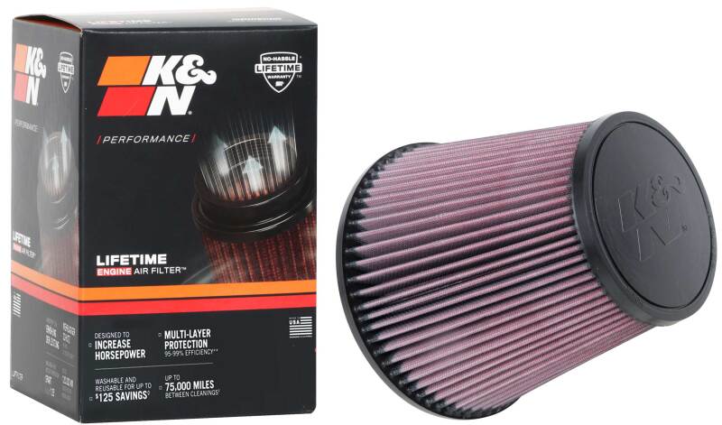 K&N Universal Clamp-On Air Filter 3-7/8in FLG / 7-1/2in B / 5in T / 7in H K&N Engineering Air Filters - Universal Fit  AXOPROS