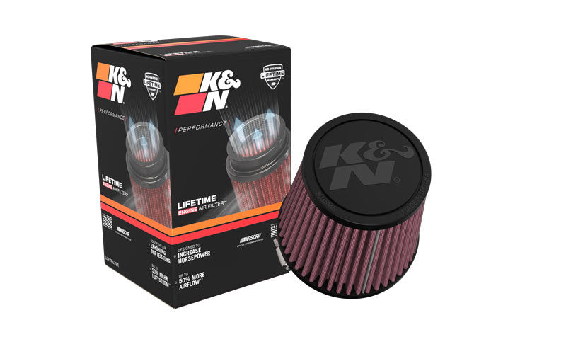 K&N Universal Clamp-On Air Filter 3in FLG /4 1/2in B / 3 1/2in T / 4 3/8in H K&N Engineering Air Filters - Universal Fit  AXOPROS