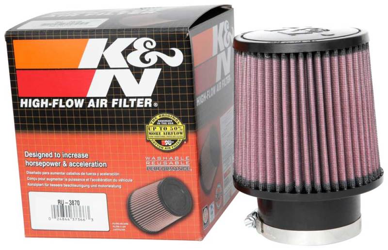 K&N Universal Clamp-On Air Filter 3in FLG / 5in B / 4-1/2in T / 5in H K&N Engineering Air Filters - Universal Fit  AXOPROS