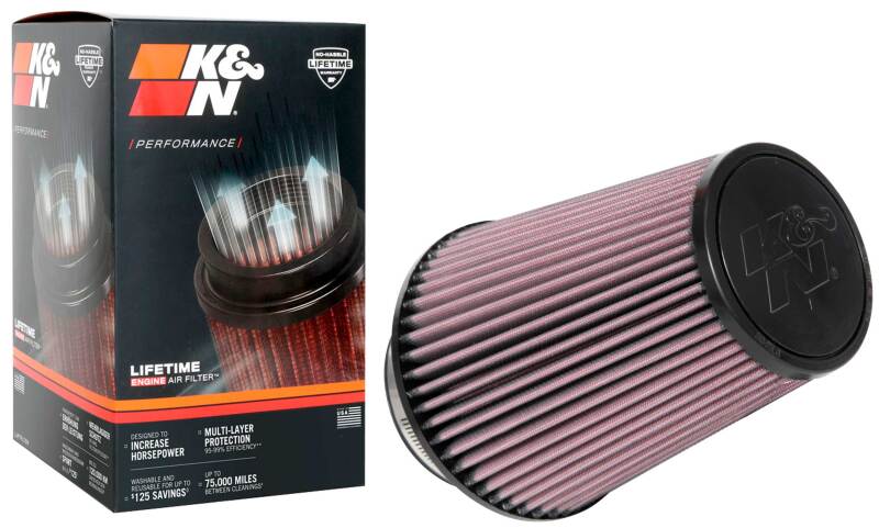 K&N Universal Clamp-On Air Filter 4in FLG / 6-1/2in B / 4-1/2in T / 8in H K&N Engineering Air Filters - Universal Fit  AXOPROS