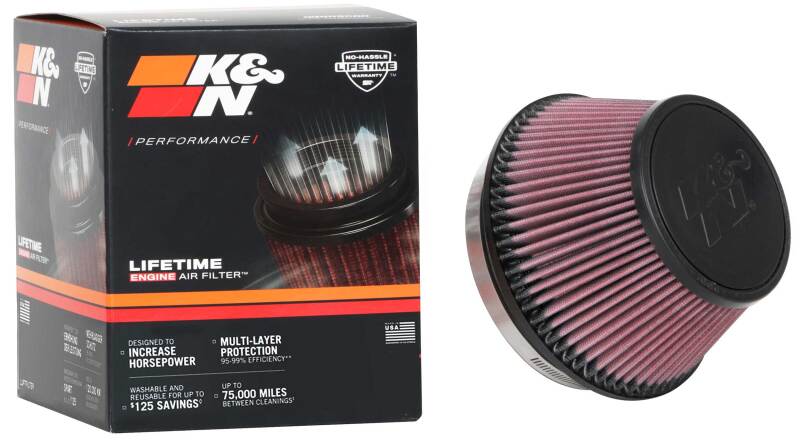 K&N Universal Clamp-On Air Filter 6in FLG / 7-1/2in B / 5-1/8in T / 4in H K&N Engineering Air Filters - Universal Fit  AXOPROS