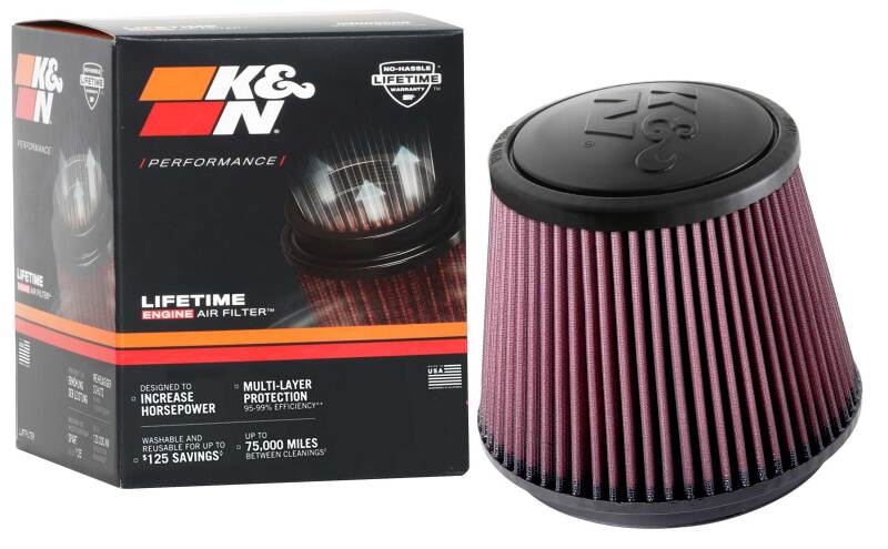 K&N Universal Clamp-On Air Filter 6in FLG / 7-1/2in B / 5-7/8in T / 6in H K&N Engineering Air Filters - Universal Fit  AXOPROS